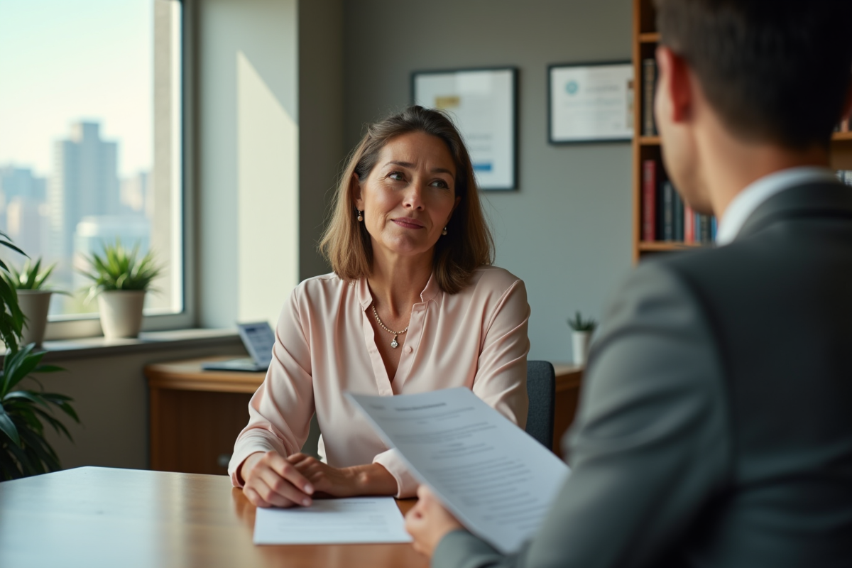 Femme en entretien d