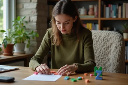 Jeune femme organisée dans son bureau à la maison