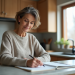 Femme d'âge moyen planifiant ses dates importantes