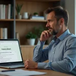 Homme d'âge moyen au bureau à domicile avec ordinateur