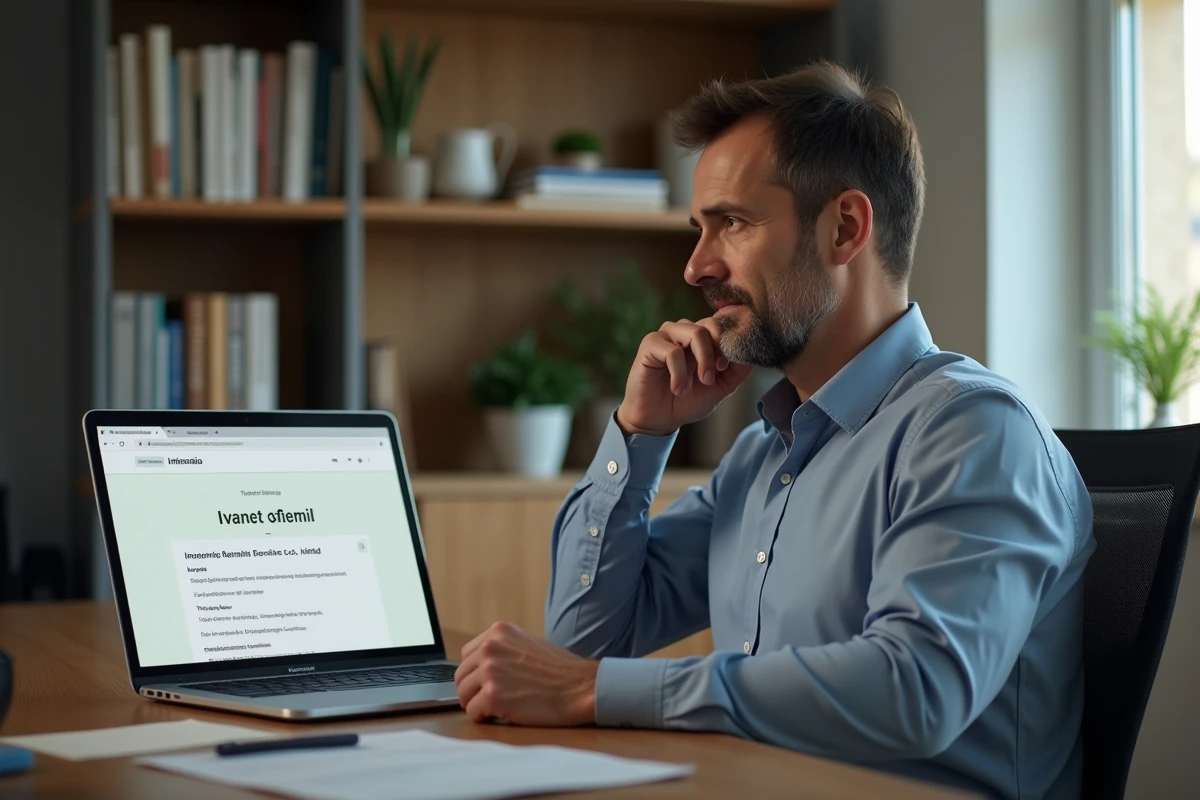 Homme d'âge moyen au bureau à domicile avec ordinateur