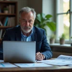 Homme d age en bureau parisien moderne et professionnel