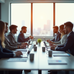 Réunion d'affaires avec fournisseurs et gestionnaires d'achat